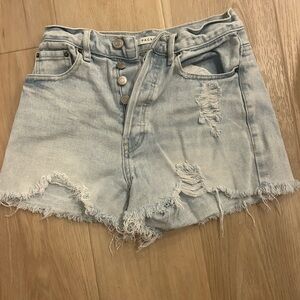 PacSun Blue Jean Shorts Distressed Raw Hem